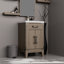 20 po De salle de bain en chêne gris avec comptoir en acrylique et 18 miroirs - comptoir compact poli inclus
