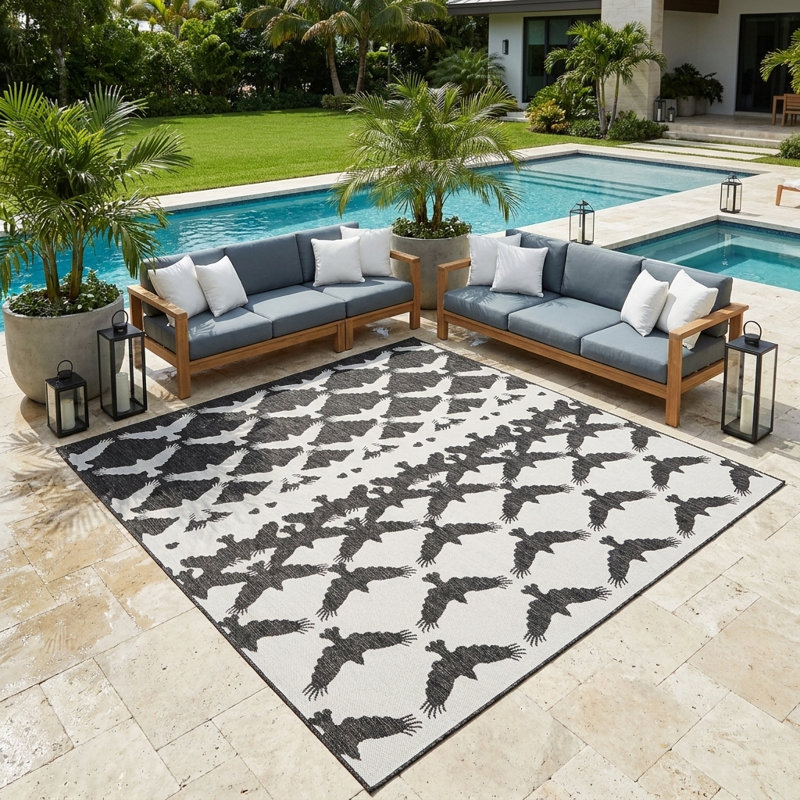 Tapis intérieur / extérieur Axon Hower, Carré 7 pi 10 po