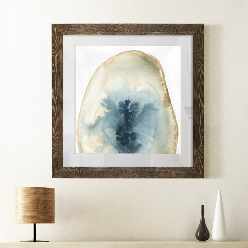 Geodes II-reproduction d’art sur papier encadrée, H 35,5 po x l 35,5 po x P 1,5 po, Cadre noyer
