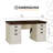 Sunjoy 58’’ Richland Double Pedestal Desk, Home Office Computer Desk Work Station with Charging Station, Four Drawers, and One Cabinet
