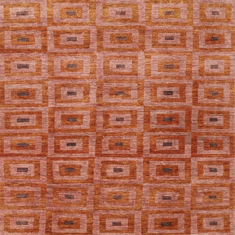 Tapis brun contemporain, Carré 8 pi