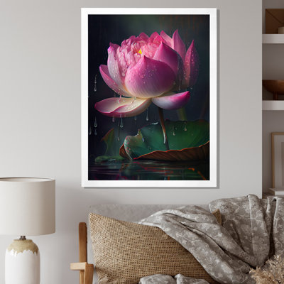 Magnifique lotus rose sur toile