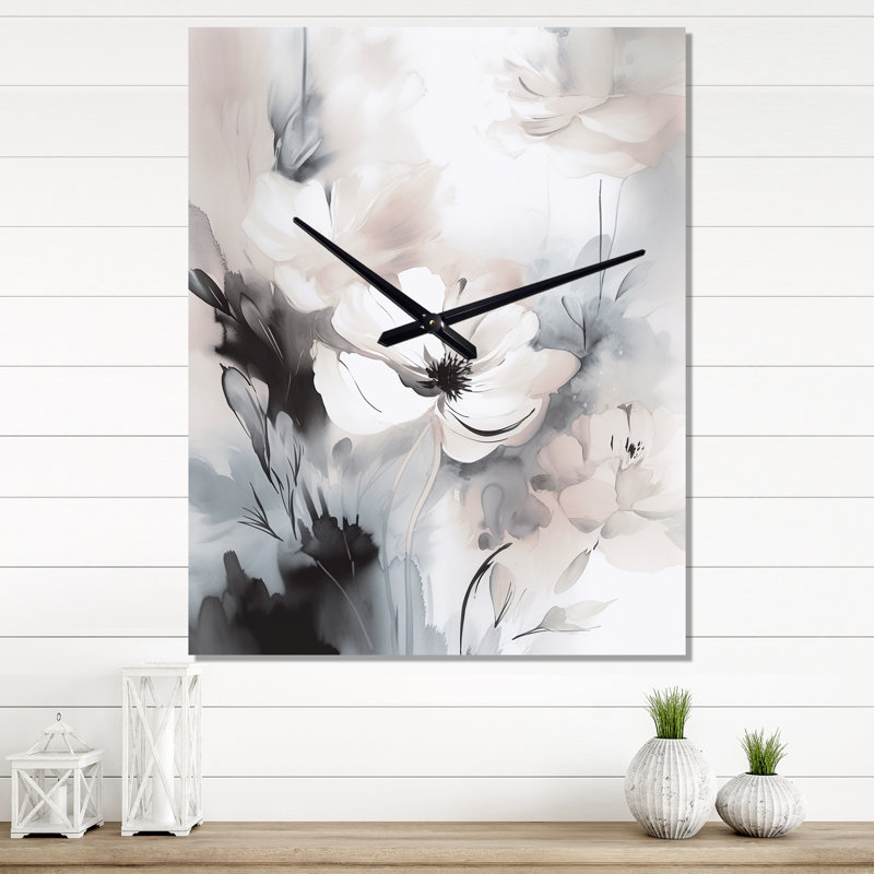 Fleurs délicates V - Horloges murales florales, Moyen