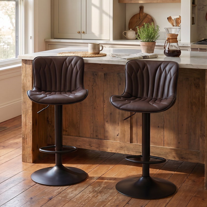 Tabouret de bar Denan, Brun