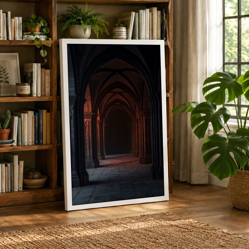 Archway Into Shadow Industrial - Wrapped Canvas, 18x12 - 45.7 x 30.5 cm, Black Border