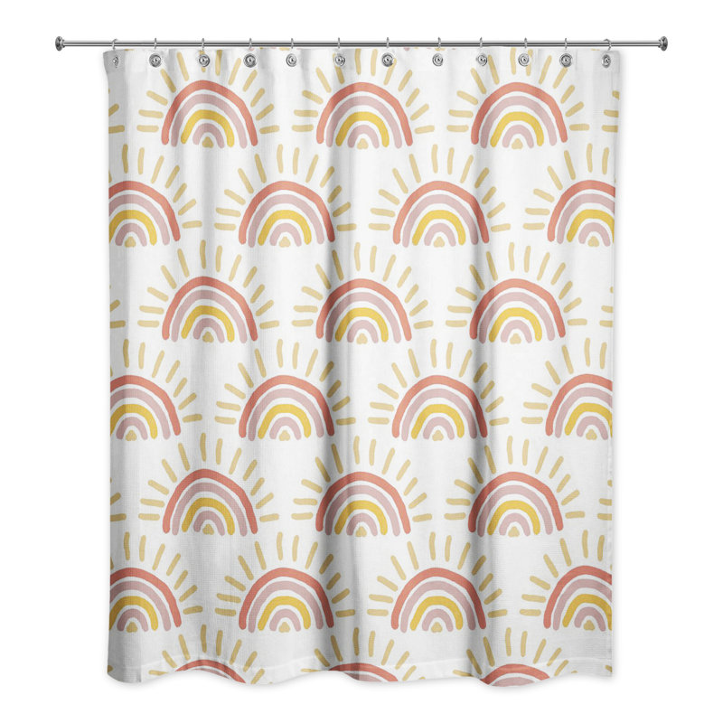 Rideau de douche simple Toile, Jaune / rouge