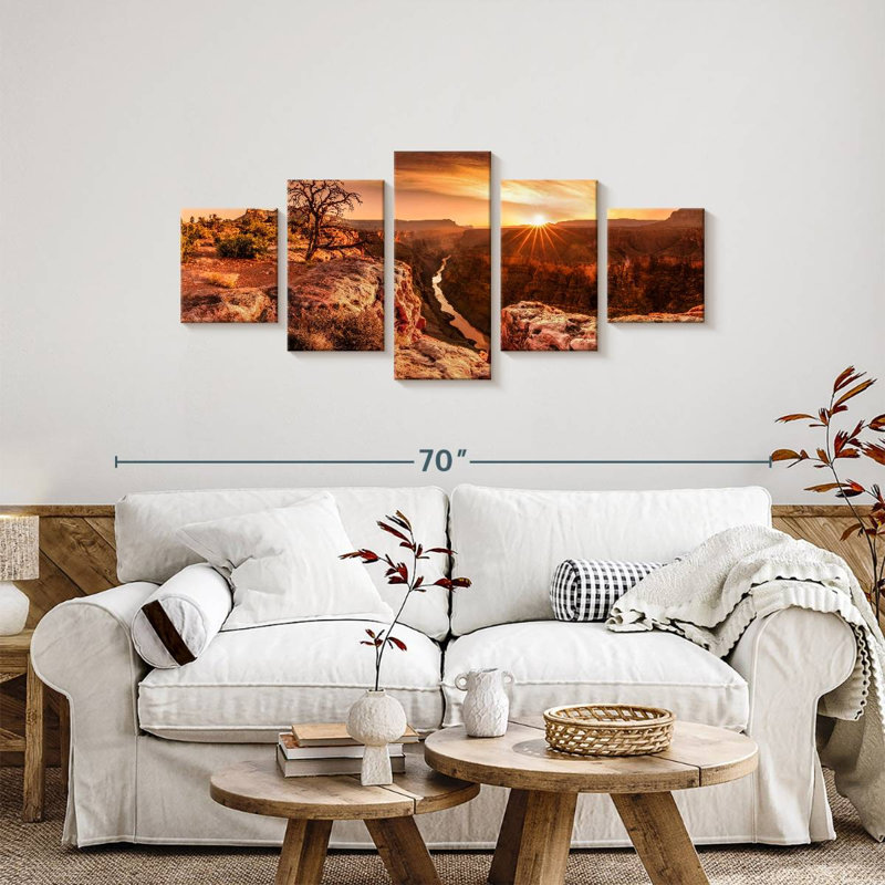Grand Canyon au coucher du soleil, H 24 po x l 55 po