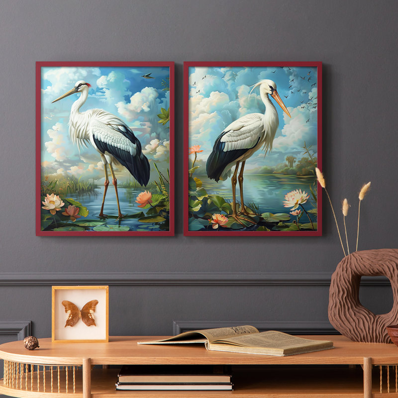 ANIMALS Series CI-Premium, reproduction encadrée prête à accrocher - aucun clou requis - aucun clou requis, Rouge