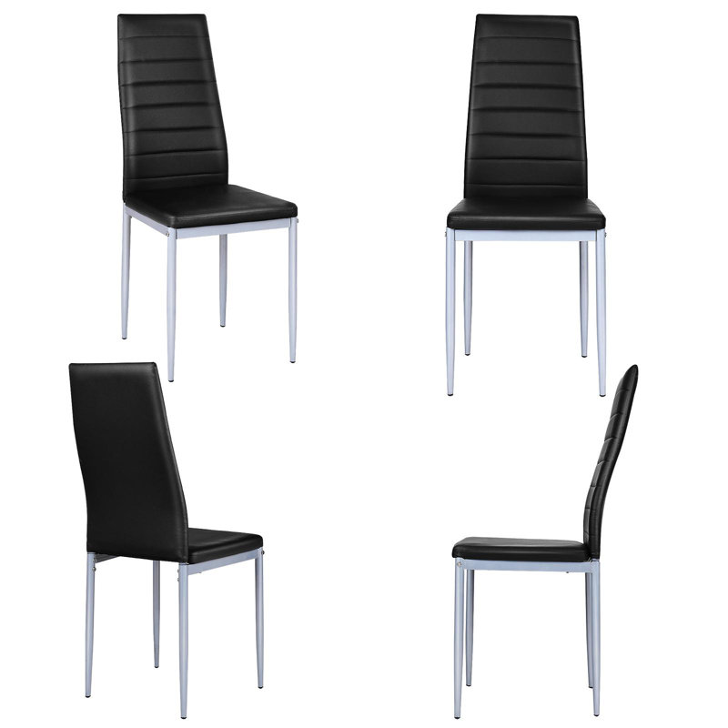 Bronsen 19'' H Upholstered Metal Side Chair, Black