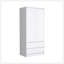 Armoire 2 tiroirs Austin, porte double, tringle-1200111733