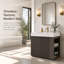 Meuble-lavabo 36 po avec lavabo à quartz blanc, portes à fermeture en douceur-725404108