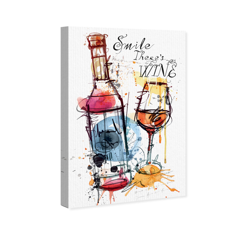 « sourire wine », peinture sur toile, H 24 po x l 16 po x P 1,5 po