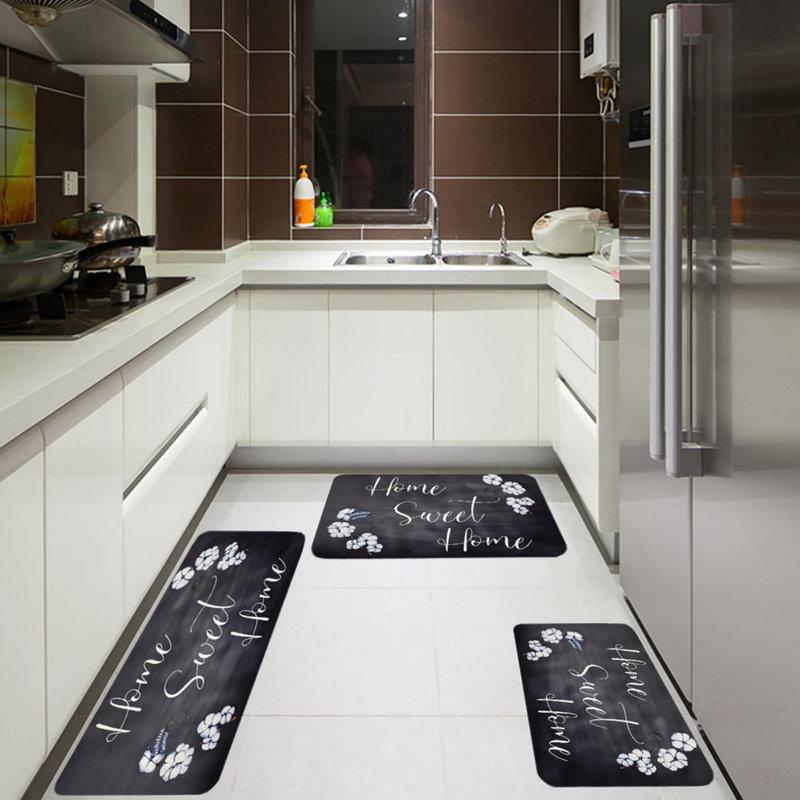 Ensemble de 3 tapis de cuisine pour la maison Home Sweet Home