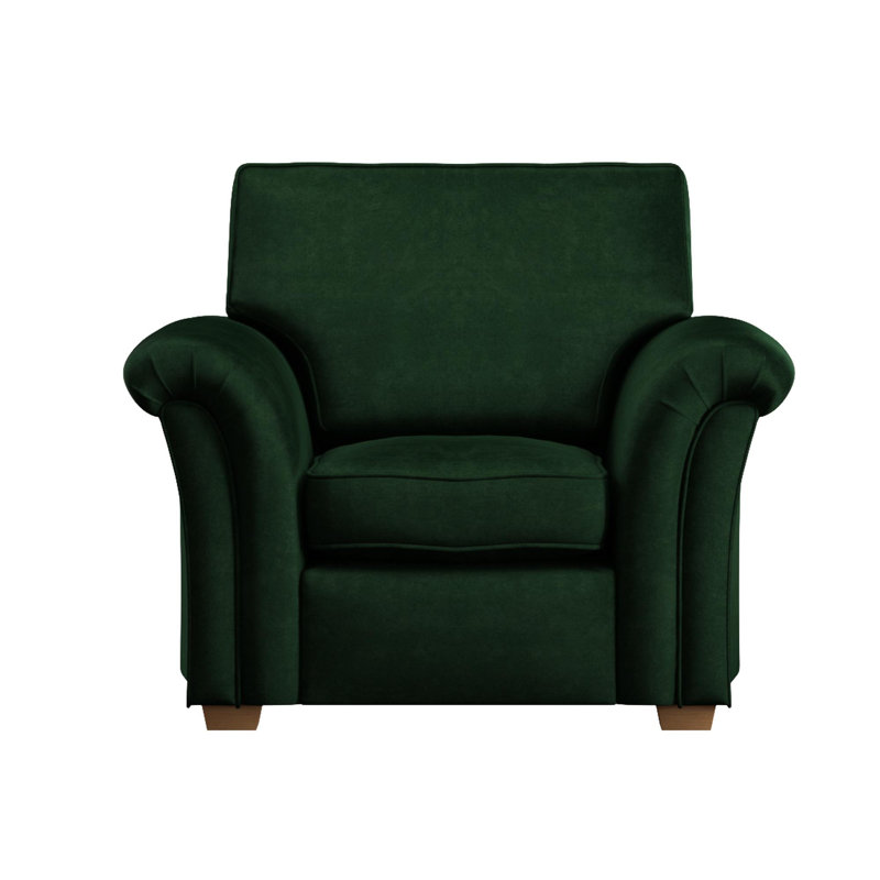 Upholstered Armchair, Forest Green