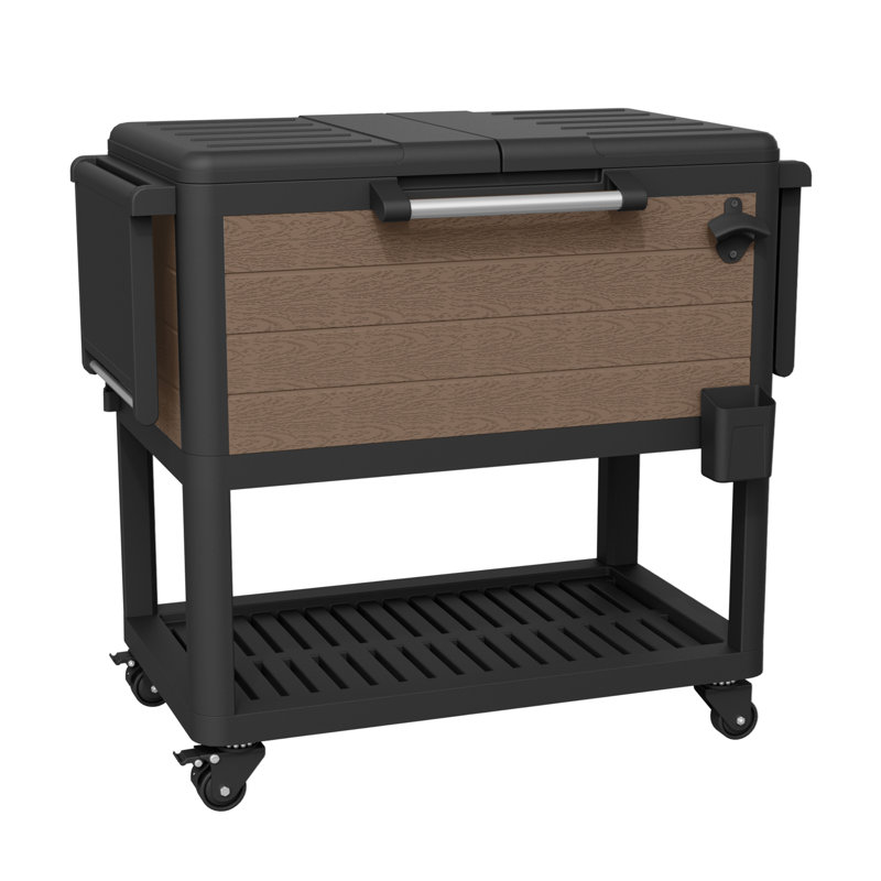 Glacière pour terrasse de 104 gallons, Noir / brun
