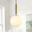 1 Light Globe Pendant Light White Glass Ball Shade-956343051