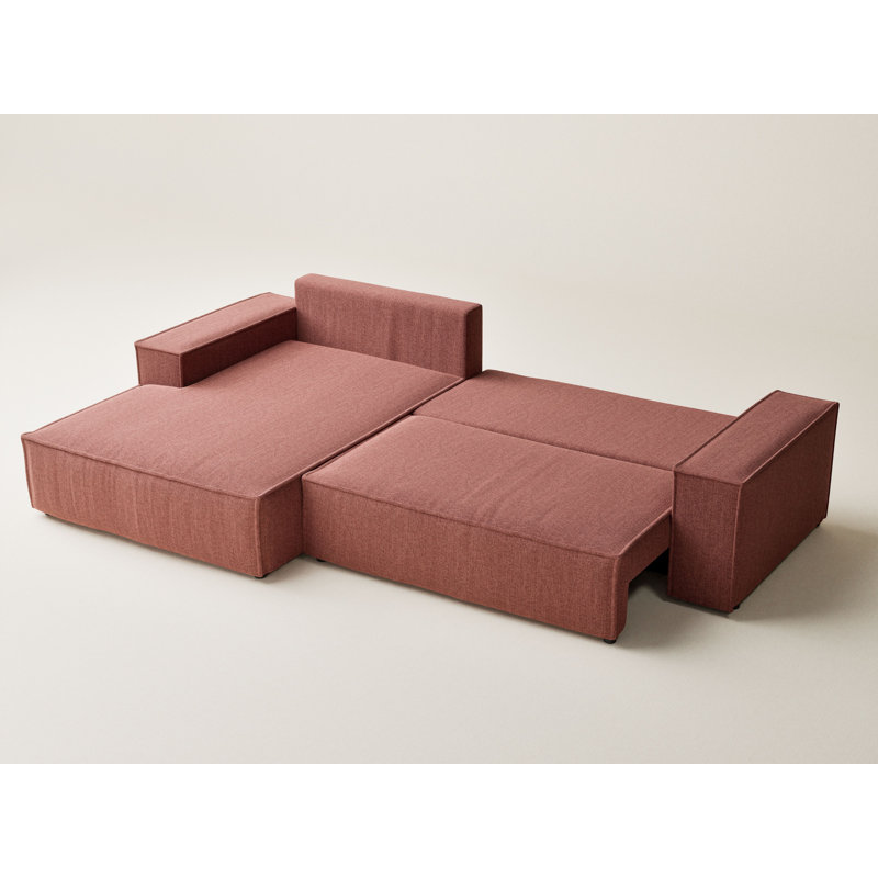 5 Seater Reclining Corner Sofa , Left Hand Facing, Coral Polyester