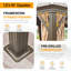Pavillon de jardin à toit rigide de 12 pi x 16 pi avec système de drainage, pavillon de jardin extérieur en aluminium avec double toit en acier galvanisé, pavillon de patio permanent en métal avec filet, pour jardin, terrasse
