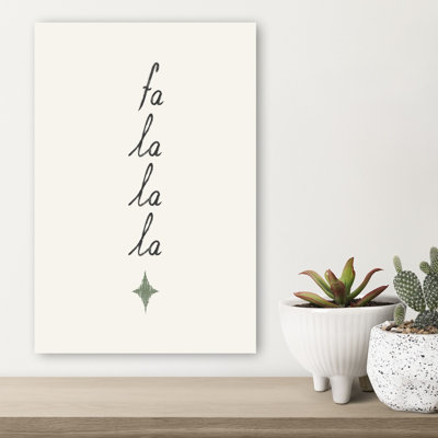 Fa La La Christmas Star Minimalist Abstract Winter Landscape Wall Art Print by Donaugh Austin - Wrapped Canvas Print