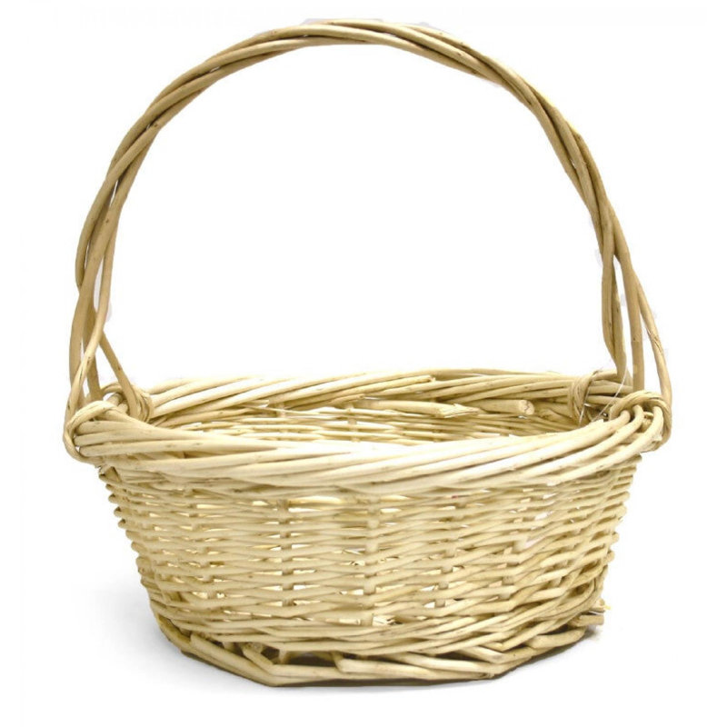 Panier en saule beige à poignée Wlong, H 10 po x l 10 po x P 10 po