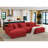 Large Seating Corduroy Upholstered Double Chaise Sectional-1470862640