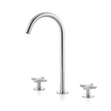 Acquaco Linki Quattro Deck Mount Three-Hole Two Handle Widespread Bathroom Lavatory Faucet