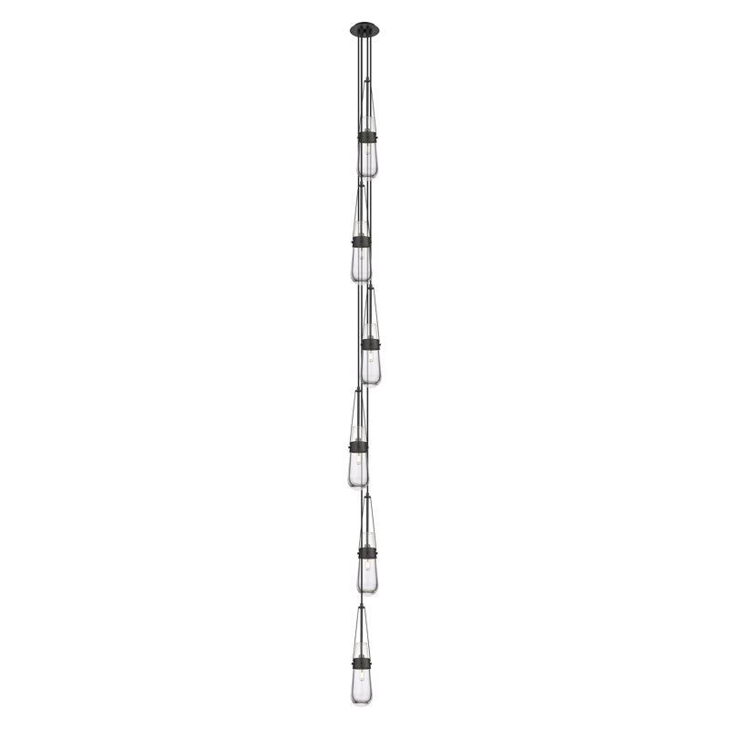 Schreffler 6 - Light Cluster Pendant, Clear, Matte Black