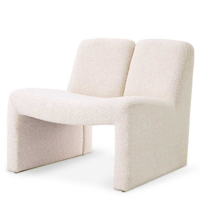 Macintosh Armless Chair, Cream Polyester Blend