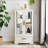 Lighted Glass Curio Cabinet With Adjustable Shelves - Elegant 2-Door Display & Built-In Drawer-598228367