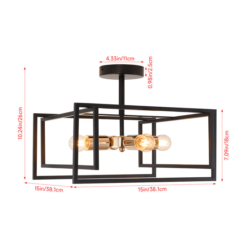 Iron Semi Flush Mount