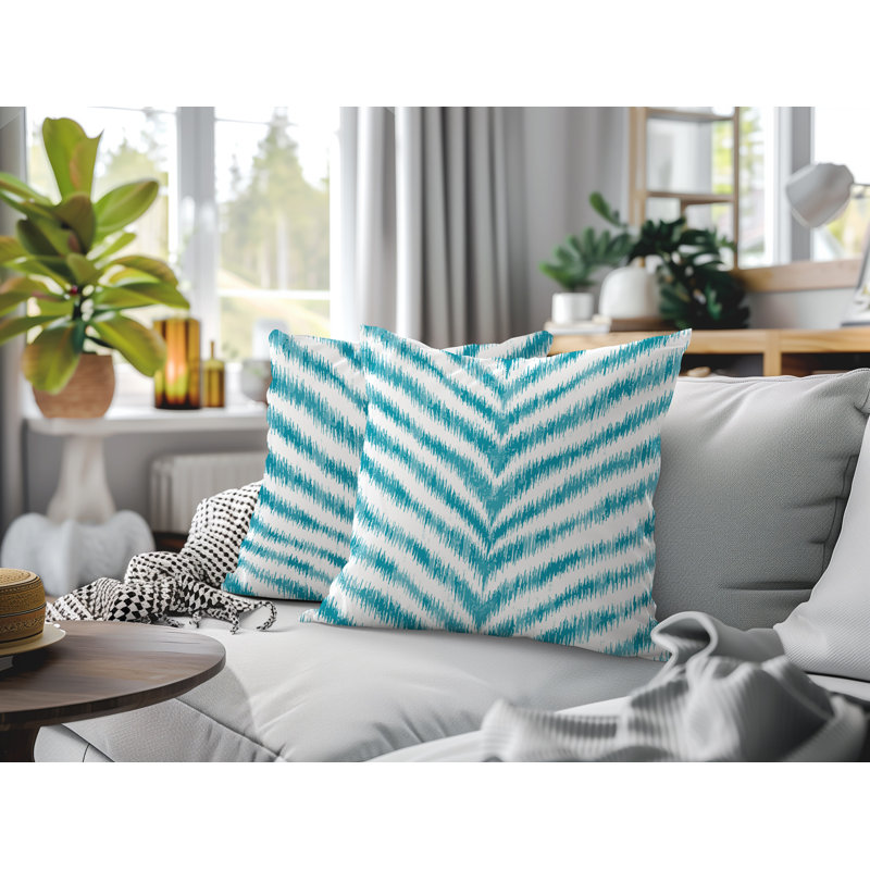 Coussin intérieur / extérieur Scaro, 18x18, Turquoise
