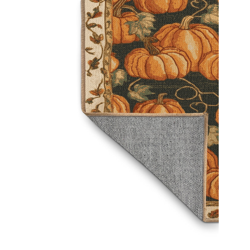  Tapis lavable à la citrouille, Rond 8 pi