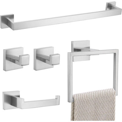 Bathroom Hardware Set, Stainless Steel Towel Bar And Accessories, Wall Mounted Bathroom Fixtures, Modern Design, Easy Installation