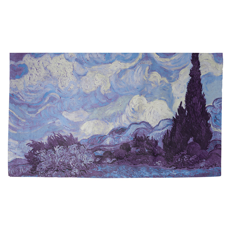 Tapis de porte d’intérieur wheatfield Browerville, Rectangle 5 pi 4,5 po x 7 pi 2 po, Bleu