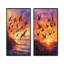 Lavande, hirondelles, oiseaux au coucher du soleil, collection d'art sur toile 2 animaux-245013532-245013529
