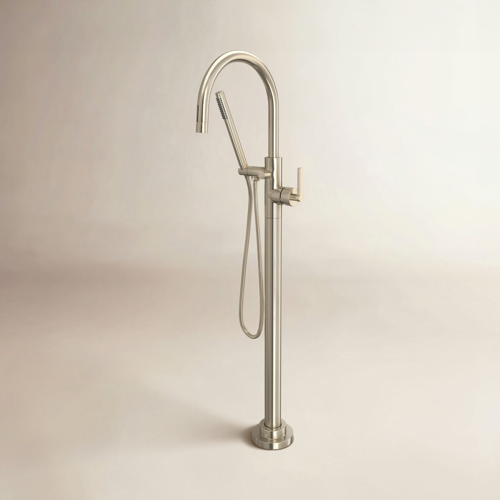 Seymour Floor Tub Spout with Diverter, Satin Nickel