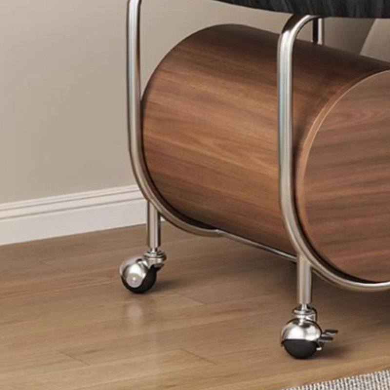 Table basse mobile à conception créative personnalisée, Brun / Argenté, H 21,65 po x L 31,49 po x l 19,68 po, Brun