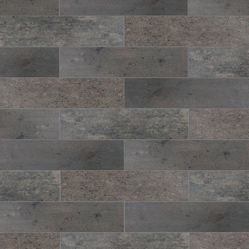 Capri 3" x 10" Porcelain Stone Look Subway Wall Floor Use Tile, Nero