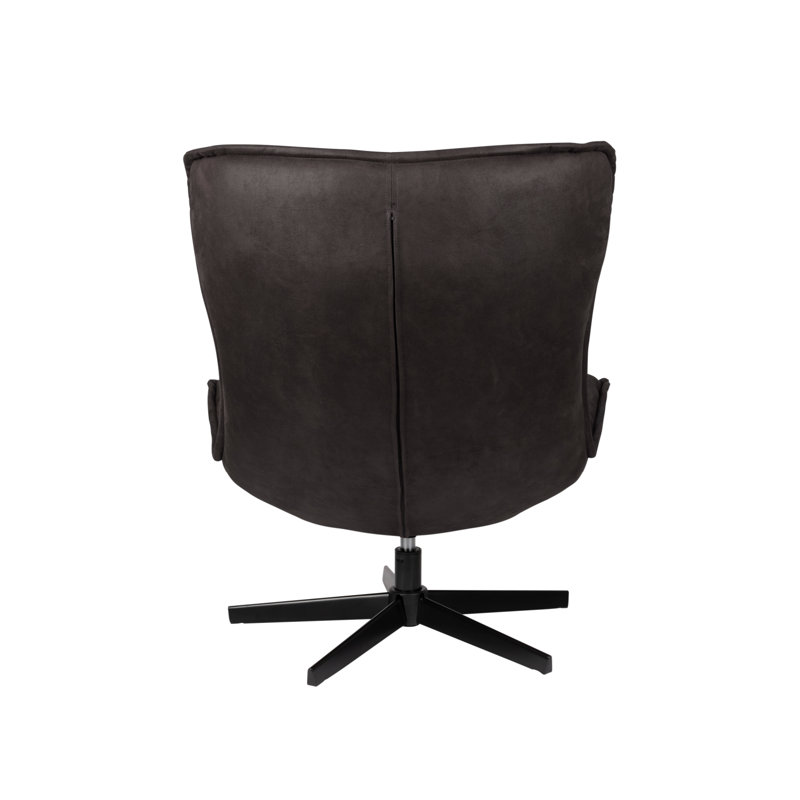 John Swivel Lounge Chair, Black Polyester Blend
