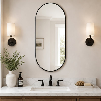 Oval Wall Mirror with Frame