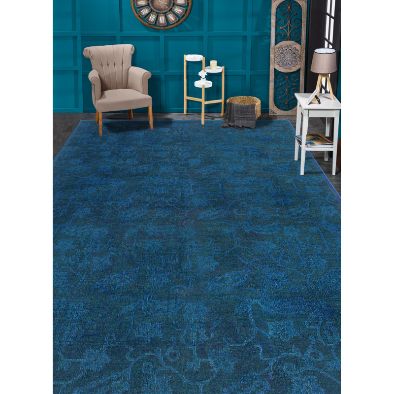 Tapis rétro bleu marine Aanya