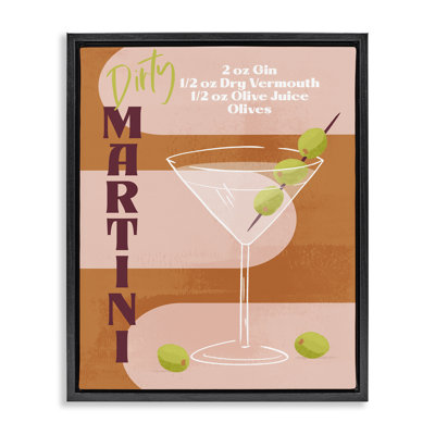 Retro Dirty Martini Recipe Canvas Wall Art by Deane Beesley