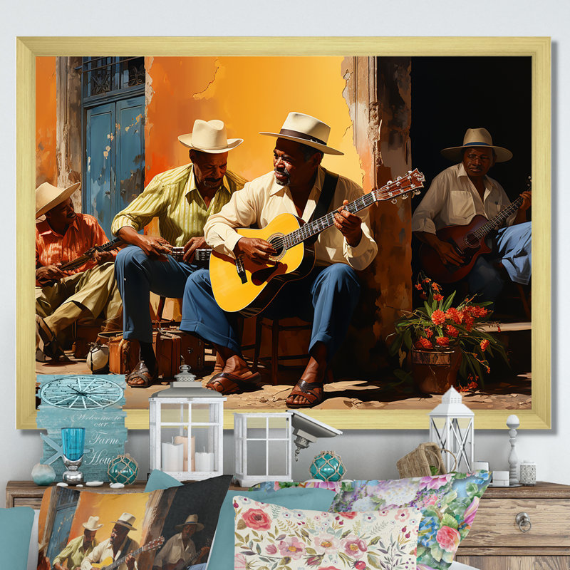 Cuba Tropical Rhythms sur impression sur toile, Cadre doré simple, H 24 po x l 32 po x P 1 po
