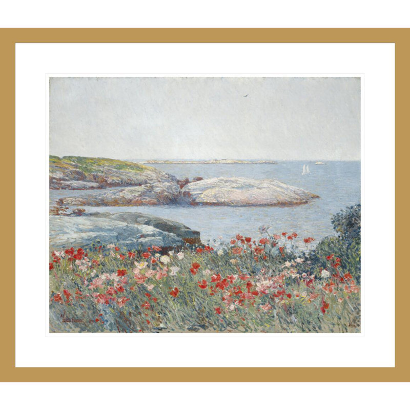«Poppies Isles of Shoals» par Childe Hassam - impression giclée encadrée, H 23,5 po x l 27,17 po