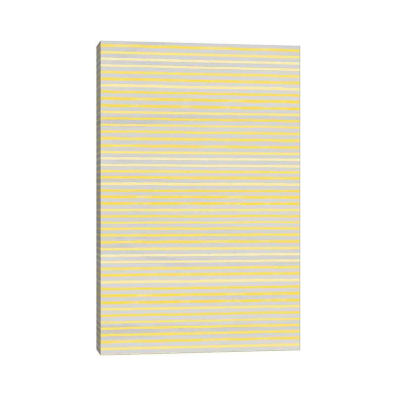 Marker Stripes Illuminating Yellow Ultimate by Ninola Design - Wrapped Canvas Painting, 66.04 cm H x 45.72 cm W