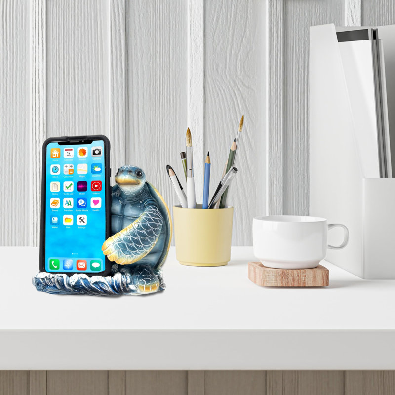Support pour téléphone portable en résine avec motif de protection de la sagesse en résine