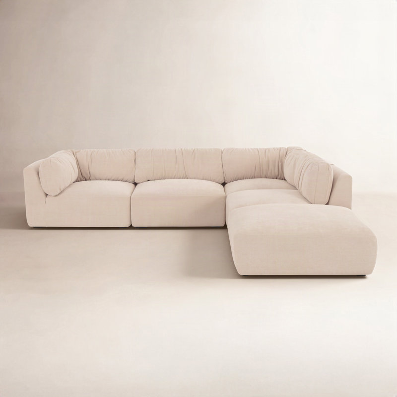 Matina Dream Modular Sectional Oatmeal, Beige Polyester