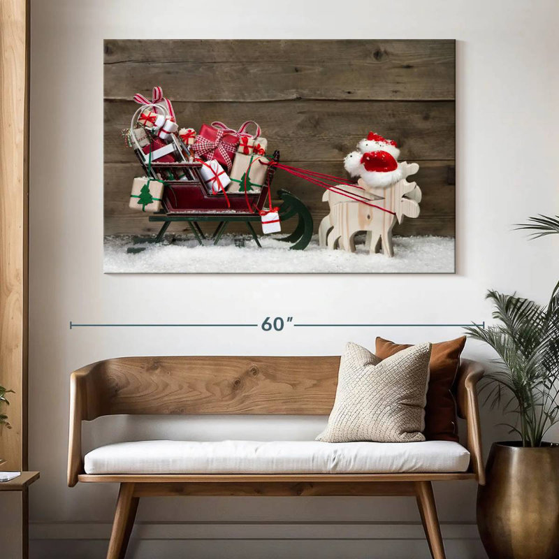 Père Noël en traîneau, H 34 po x l 51 po