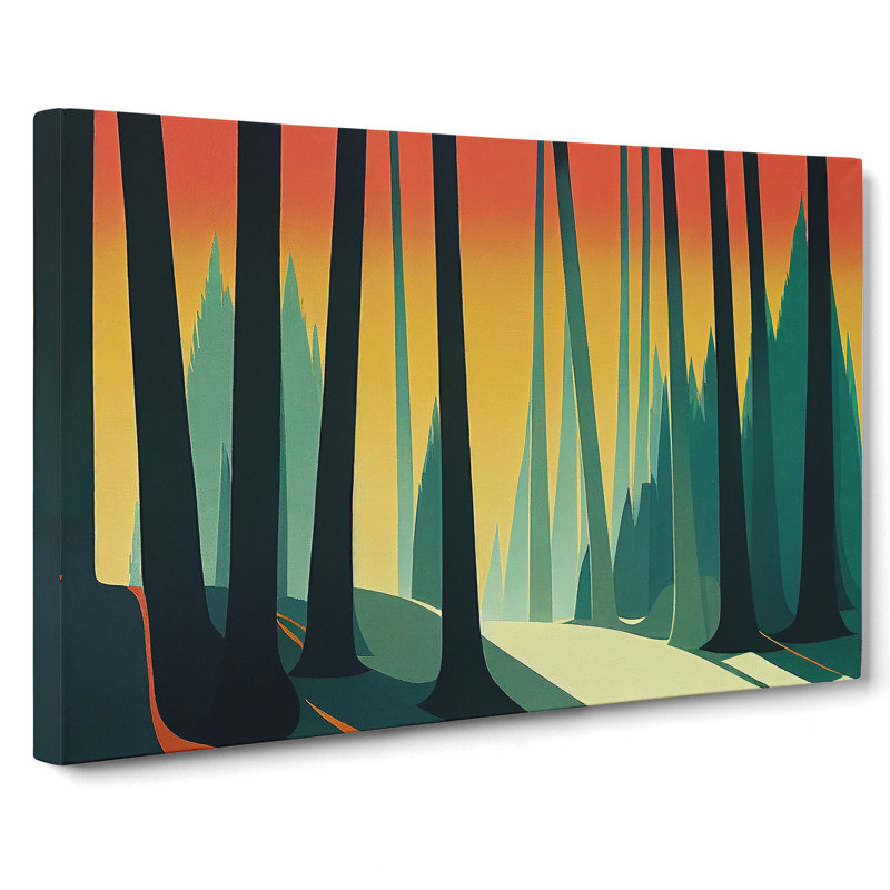 Spring Forest Art Deco Vol.7 - Wrapped Canvas, 40cm H x 60cm W x 3cm D