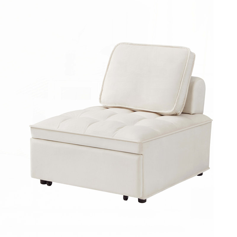Chaise pliante sans accoudoirs, Velours blanc